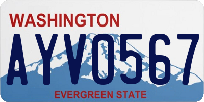 WA license plate AYV0567