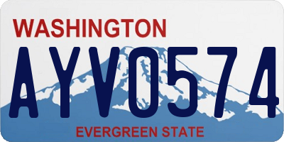 WA license plate AYV0574