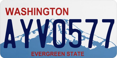 WA license plate AYV0577