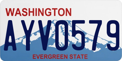 WA license plate AYV0579