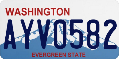 WA license plate AYV0582