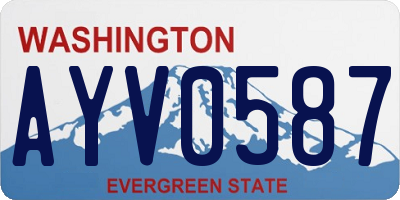 WA license plate AYV0587