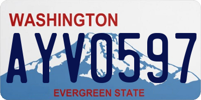 WA license plate AYV0597