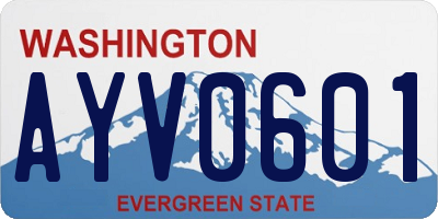 WA license plate AYV0601