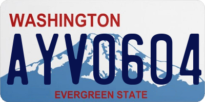 WA license plate AYV0604