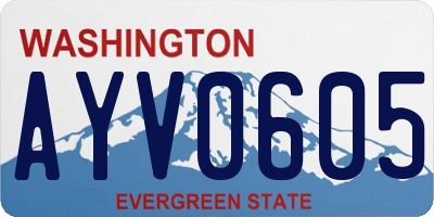 WA license plate AYV0605