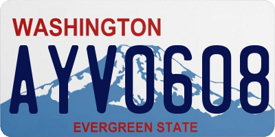 WA license plate AYV0608
