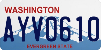 WA license plate AYV0610