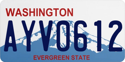 WA license plate AYV0612