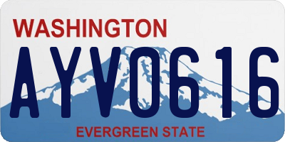 WA license plate AYV0616