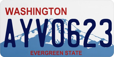 WA license plate AYV0623
