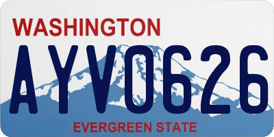 WA license plate AYV0626