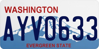 WA license plate AYV0633