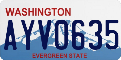 WA license plate AYV0635