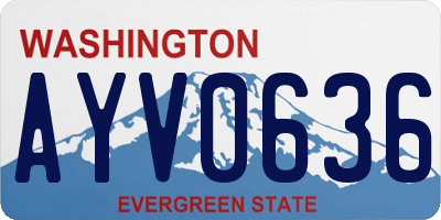 WA license plate AYV0636