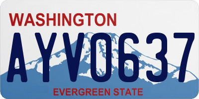 WA license plate AYV0637