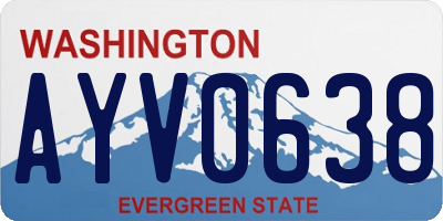 WA license plate AYV0638