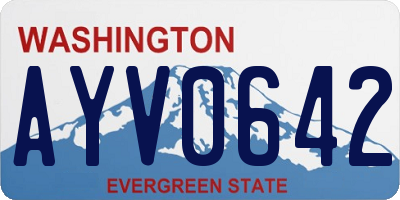 WA license plate AYV0642