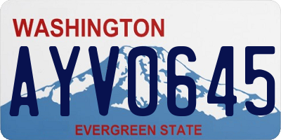 WA license plate AYV0645