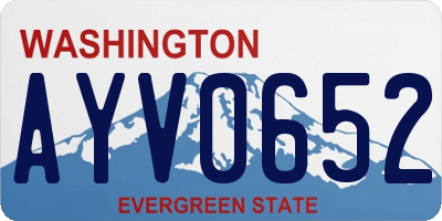 WA license plate AYV0652