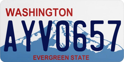 WA license plate AYV0657