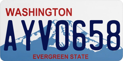 WA license plate AYV0658