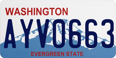 WA license plate AYV0663
