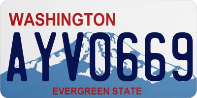 WA license plate AYV0669