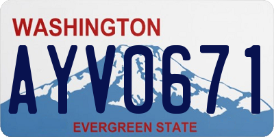 WA license plate AYV0671