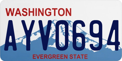 WA license plate AYV0694
