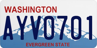 WA license plate AYV0701
