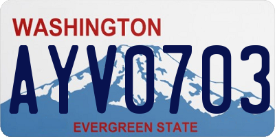 WA license plate AYV0703