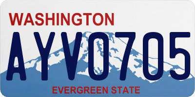 WA license plate AYV0705