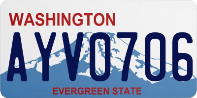 WA license plate AYV0706