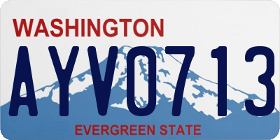 WA license plate AYV0713