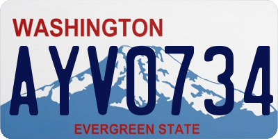 WA license plate AYV0734