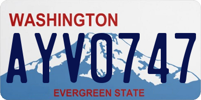 WA license plate AYV0747