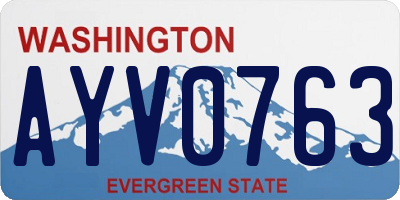 WA license plate AYV0763