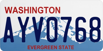 WA license plate AYV0768