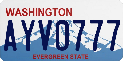 WA license plate AYV0777