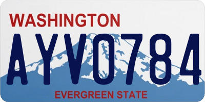 WA license plate AYV0784