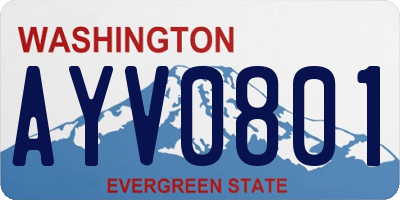 WA license plate AYV0801