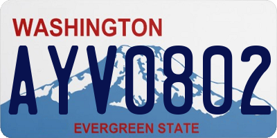 WA license plate AYV0802