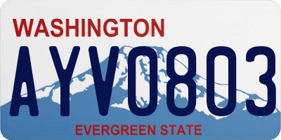 WA license plate AYV0803