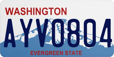 WA license plate AYV0804