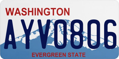 WA license plate AYV0806