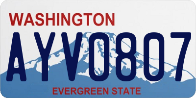 WA license plate AYV0807