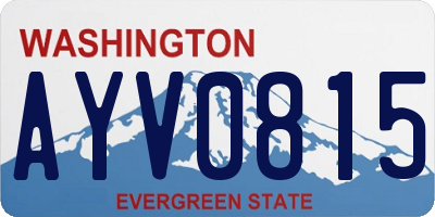 WA license plate AYV0815
