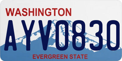WA license plate AYV0830
