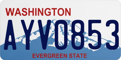 WA license plate AYV0853